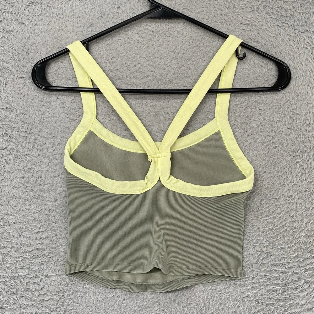 FP Movement Crop Tank Womens XS/S Colorblock Ribbed Crossback Yoga All Clear
